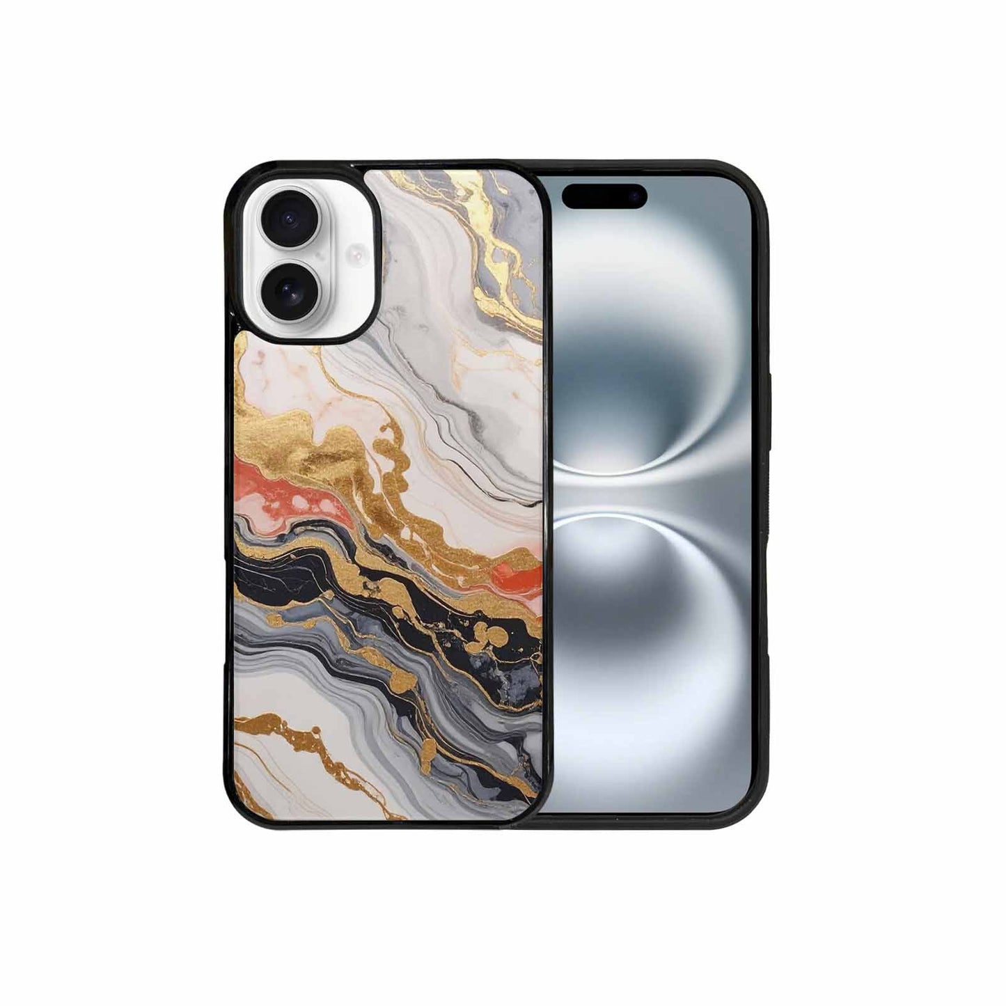 iPhone 16 Plus Case — Marble Vein Marble Veins Pattern Hundreds, Customized Protective Case