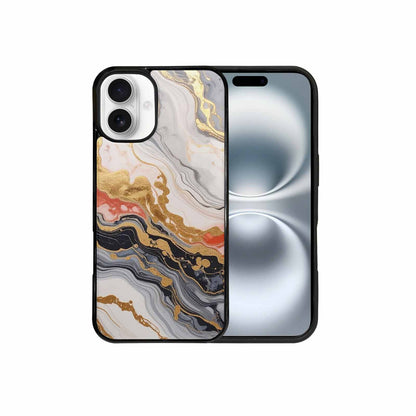 iPhone 16 Plus Case — Marble Vein Marble Veins Pattern Hundreds, Customized Protective Case