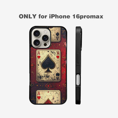 iPhone 16 Pro Max Case — Playing Card Suits Pattern Poker Chips, Custom Made Phone Cover
