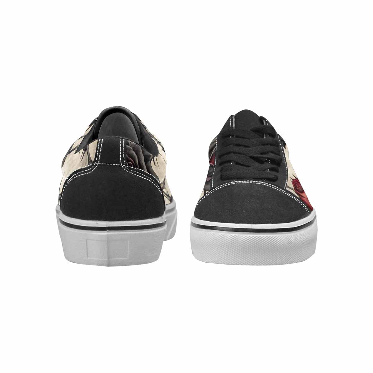 MEN'S Black Gothic Rose Canvas Lace-Up Y2K Sneakers