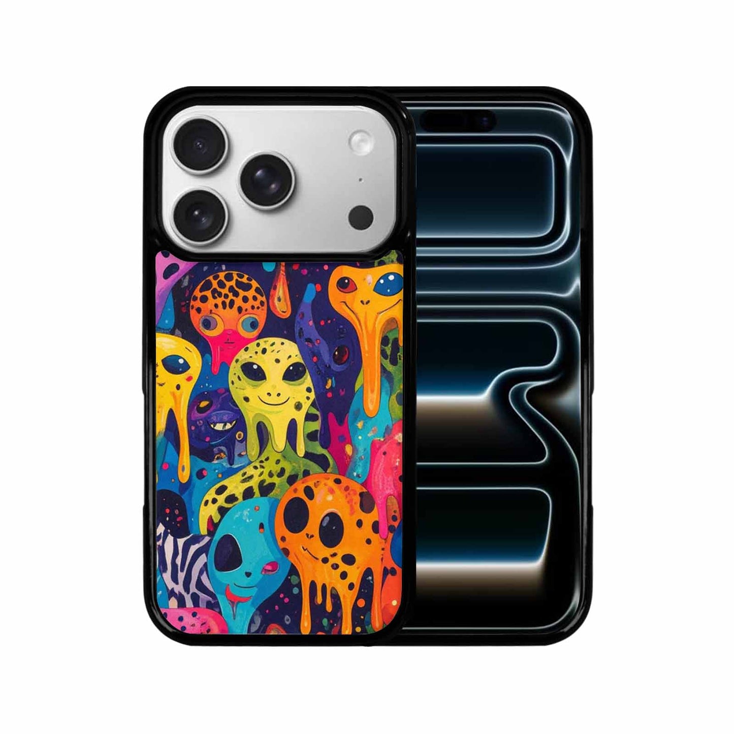 iPhone 17 Pro Case — Melting Aliens Pattern Hundreds Of Alien, Custom Printed Phone Case