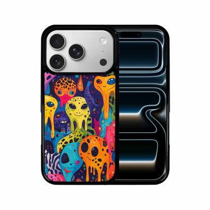 iPhone 17 Pro Case — Melting Aliens Pattern Hundreds Of Alien, Custom Printed Phone Case