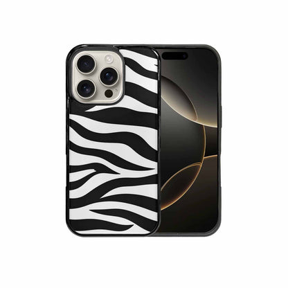 iPhone 16 Pro Case — Zebra Print Black White, Custom Printed Phone Case