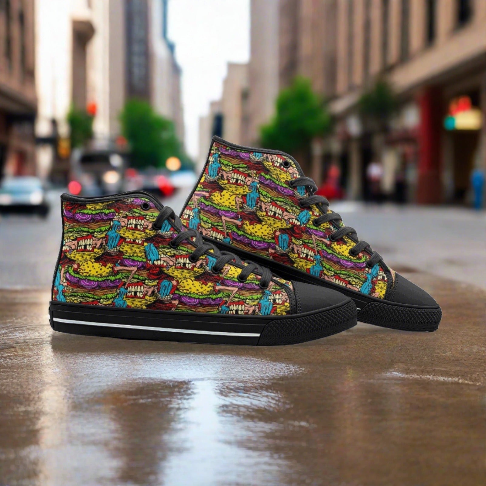 Celtic Neon Electric Wearable Bold Art - Freaky Shoes | Custom Art Sneakers