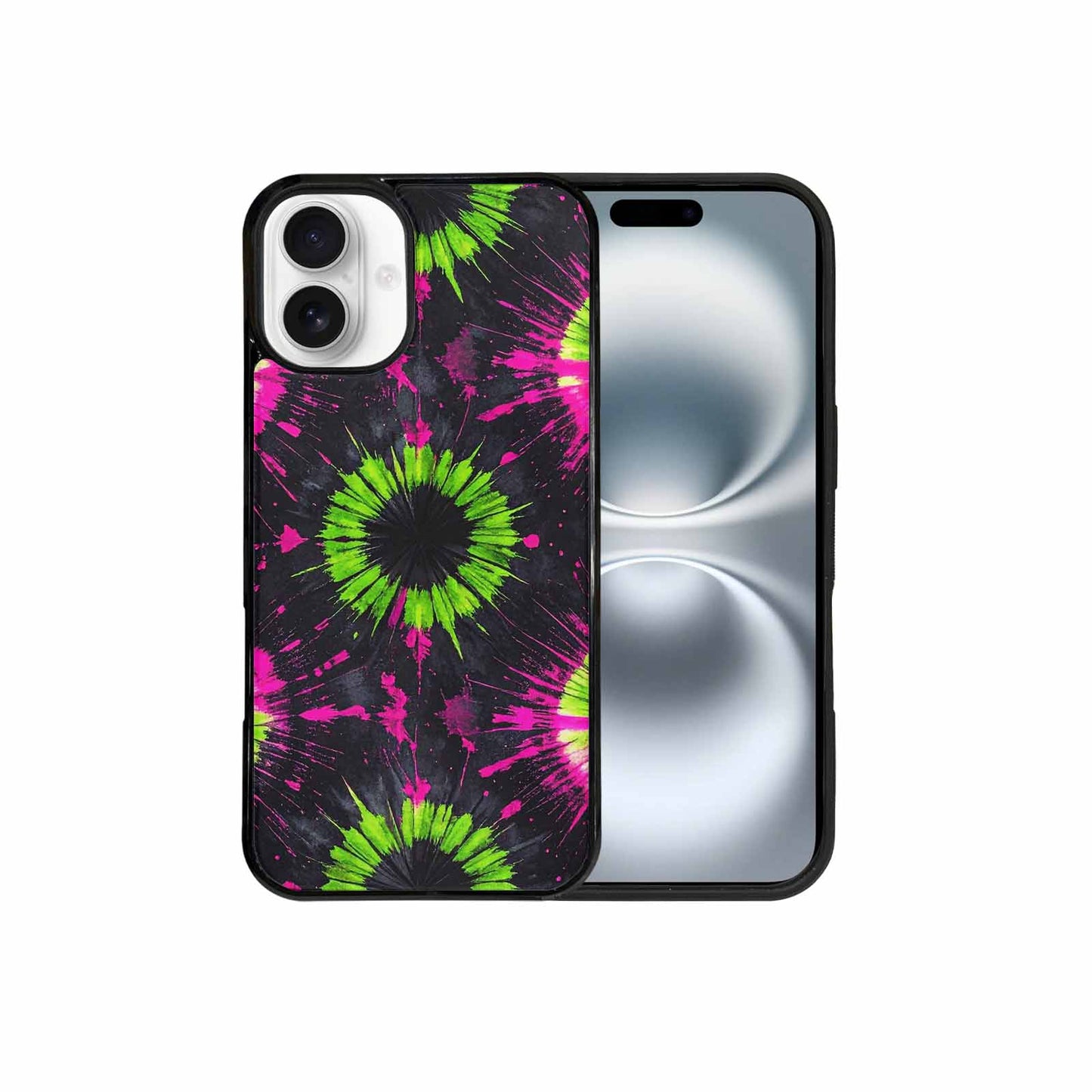 iPhone 16 Plus Case — Acid Wash Tie Dye Neon, Unique Phone Case Design