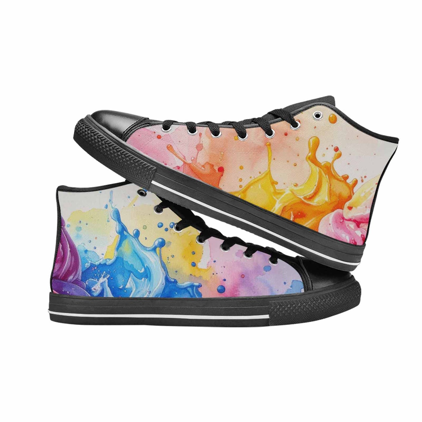 MEN'S Melting Icecream Collage High Top Canvas Neon Fantasy Custom Shoes