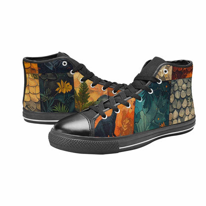 WOMEN'S Dinosaur Silhouette High Top Canvas Dreamcore Sneakers