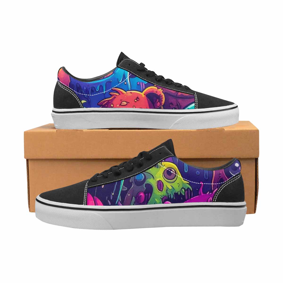 WOMEN'S Overlapping Endlessly No Empty Lace-Up Canvas Kaleidoscope Custom Sneakers