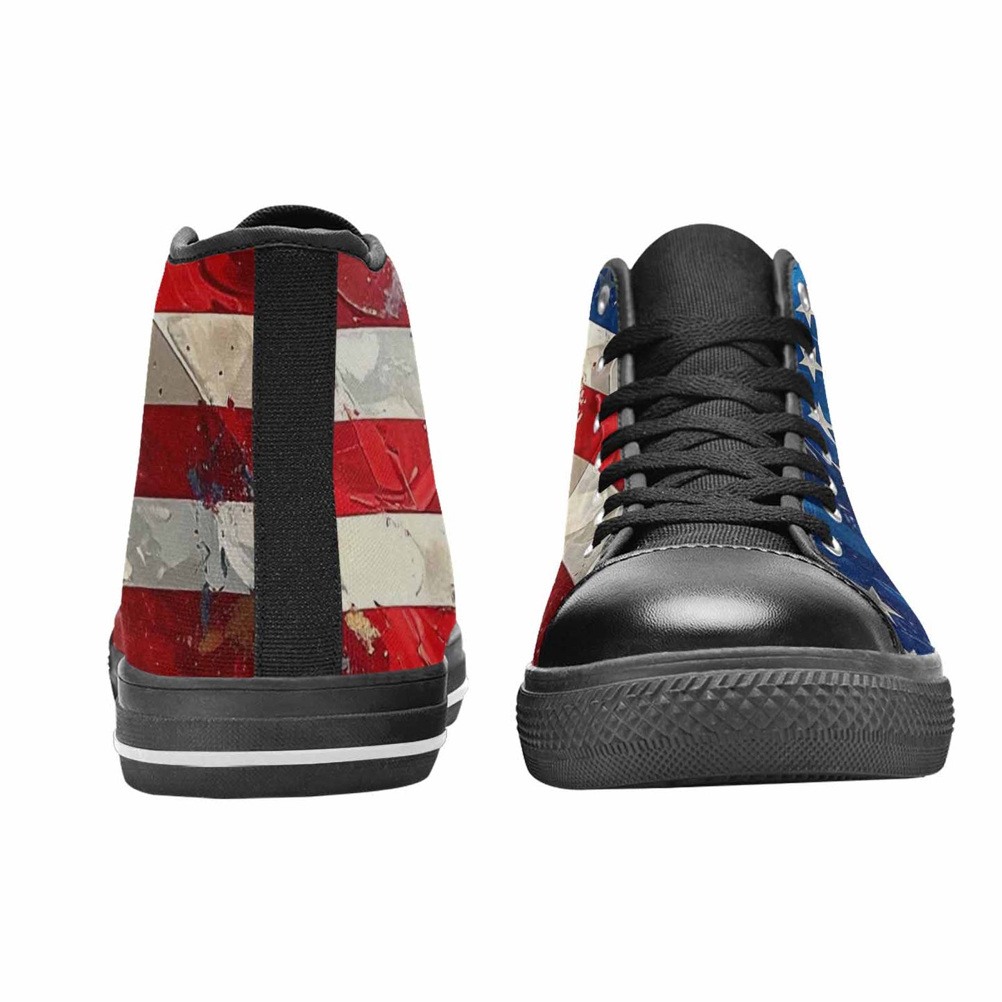 MEN'S American Flag Stars High Top Canvas Neon Fantasy Shoes