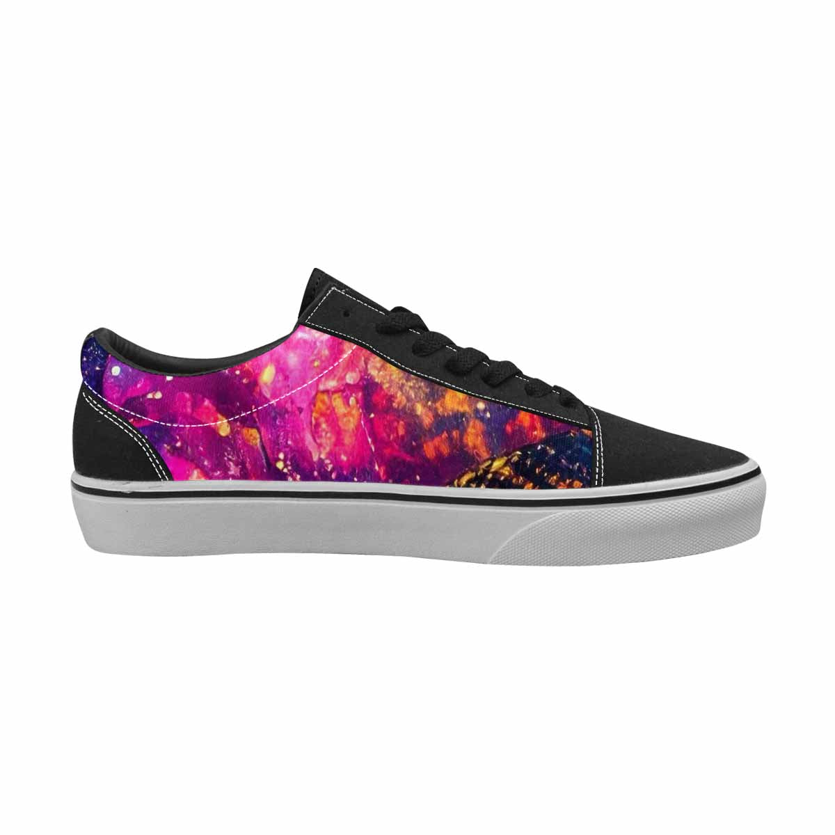 MEN'S Galaxy Snake Print Canvas Lace-Up Grunge Sneakers