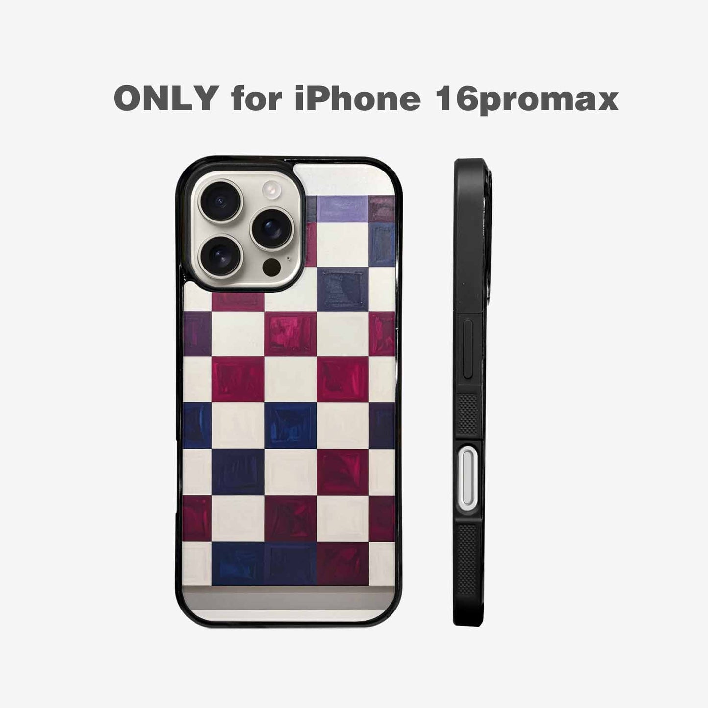 iPhone 16 Pro Max Case — Checkerboard Print, Personalized Phone Case