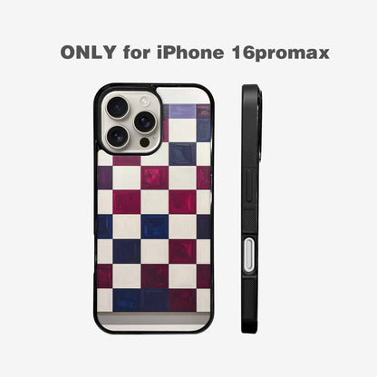 iPhone 16 Pro Max Case — Checkerboard Print, Personalized Phone Case