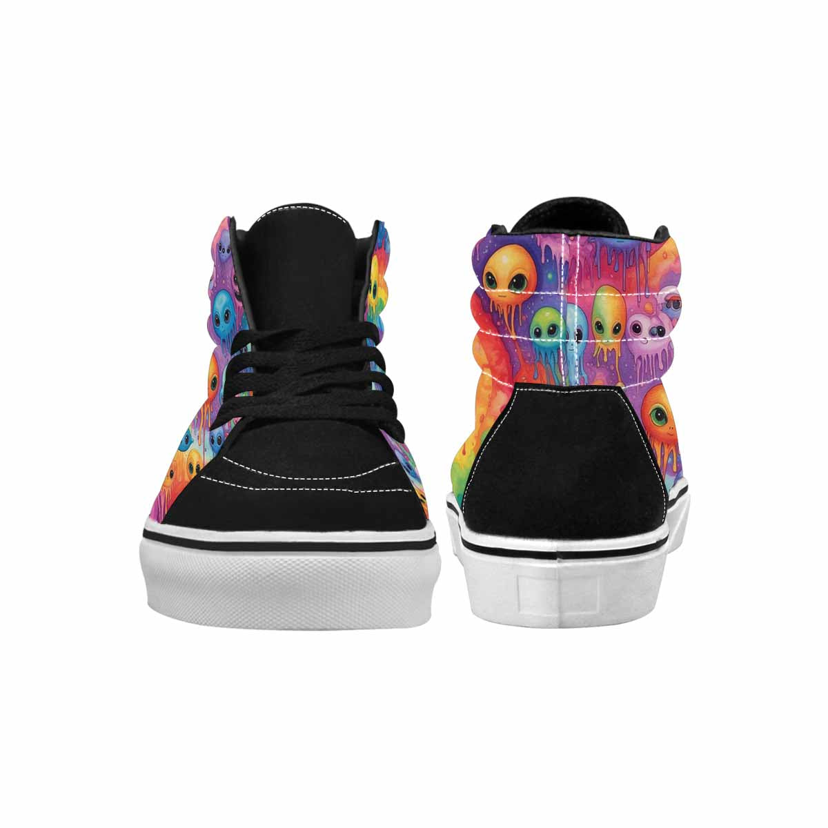 MEN'S Aliens  Tie Dye High Top Canvas Neon Fantasy Custom Shoes