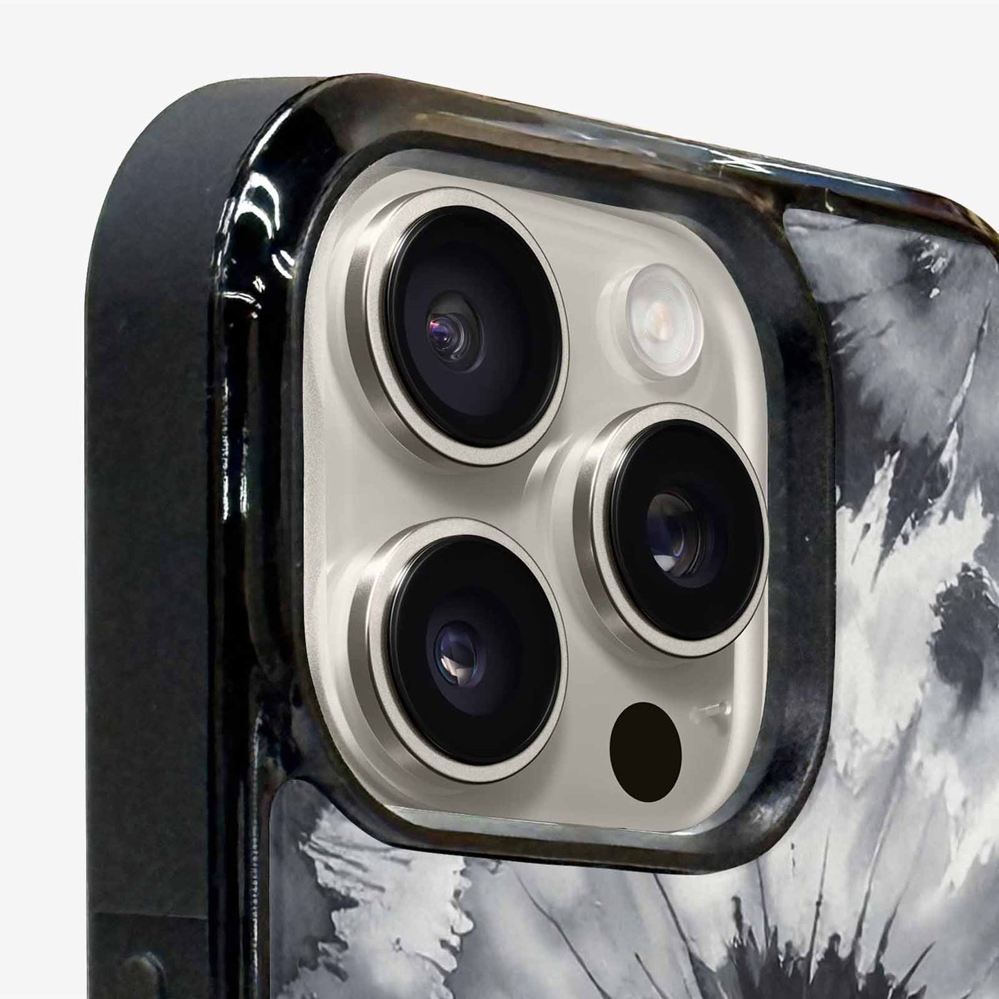 iPhone 16 Pro Case — Tie Dye Black And Gray Blended, Personalized Phone Case