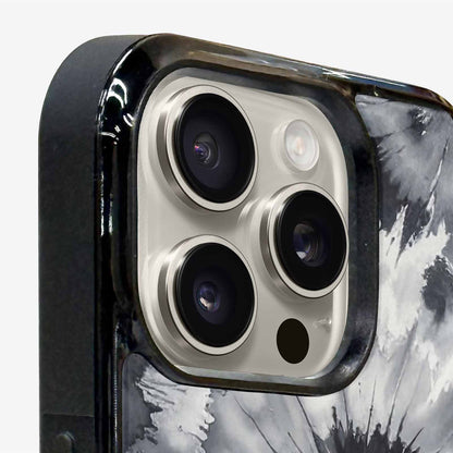 iPhone 16 Pro Case — Tie Dye Black And Gray Blended, Personalized Phone Case