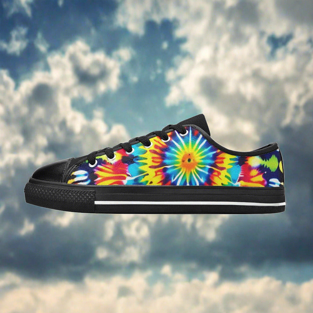 Butterfly Rainbow Navy Indigo Custom WOMEN Bold Art - Freaky Shoes | Custom Art Sneakers