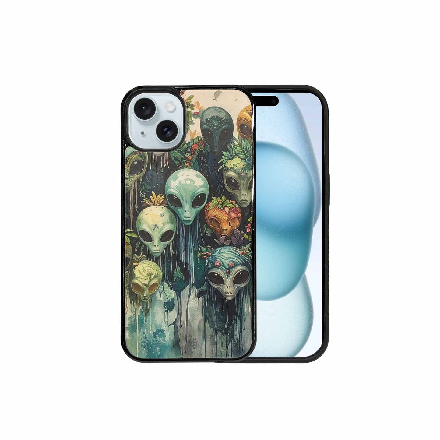 iPhone 15 Plus Case — Aliens Pattern Hundreds Of Sma Fvc, Custom Phone Case
