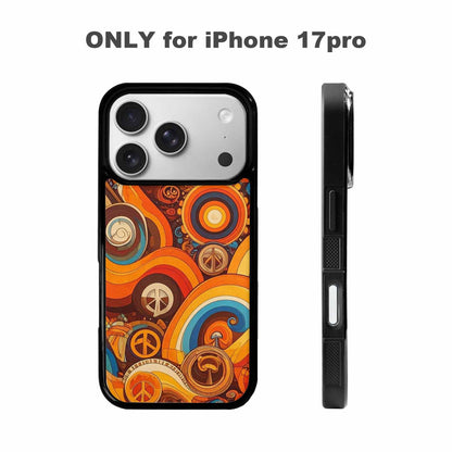 iPhone 17 Pro Case — Small Groovy Peace Sign Swirl Original, Personalized Phone Case