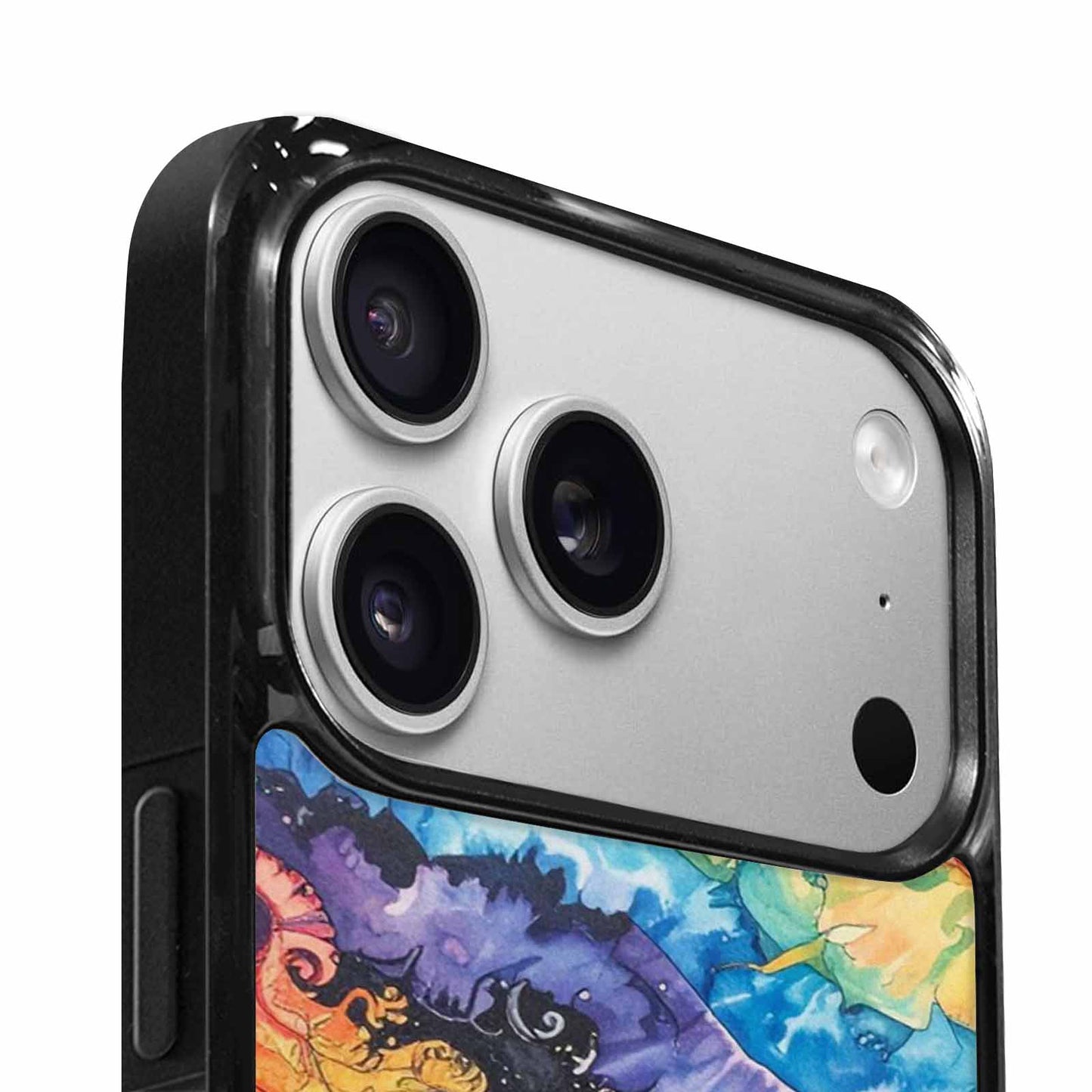 iPhone 17 Pro Case — Black Blue Ink Tie Dye Tie, Custom Phone Case