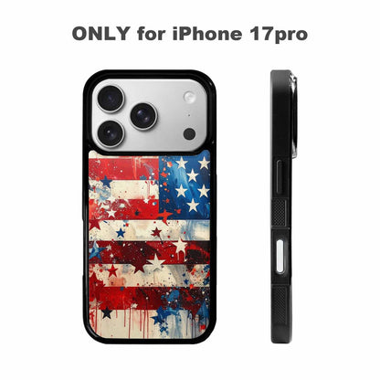 iPhone 17 Pro Case — Patriotic Stars And Stripes American Galaxy, Personalized Phone Case