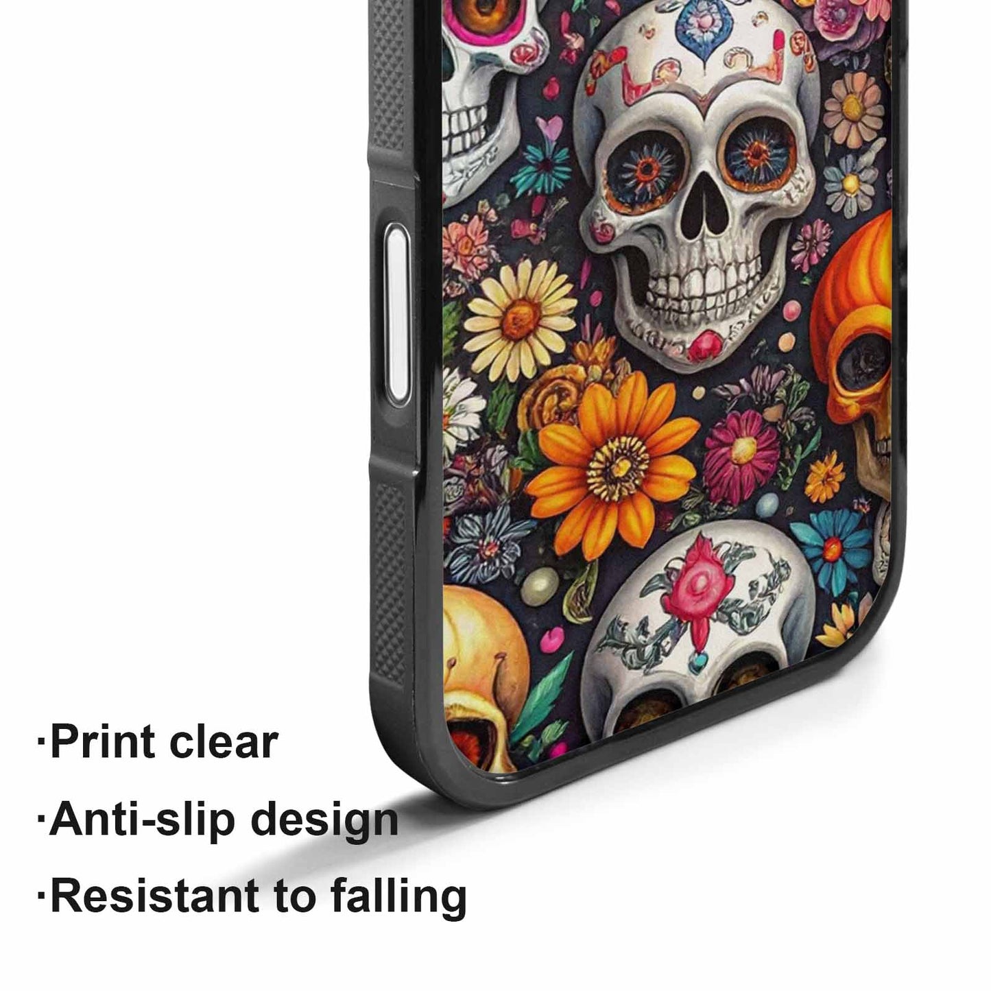 iPhone 17 Case — Greyscale Black And White Gothic Skulls, Personalized Phone Case