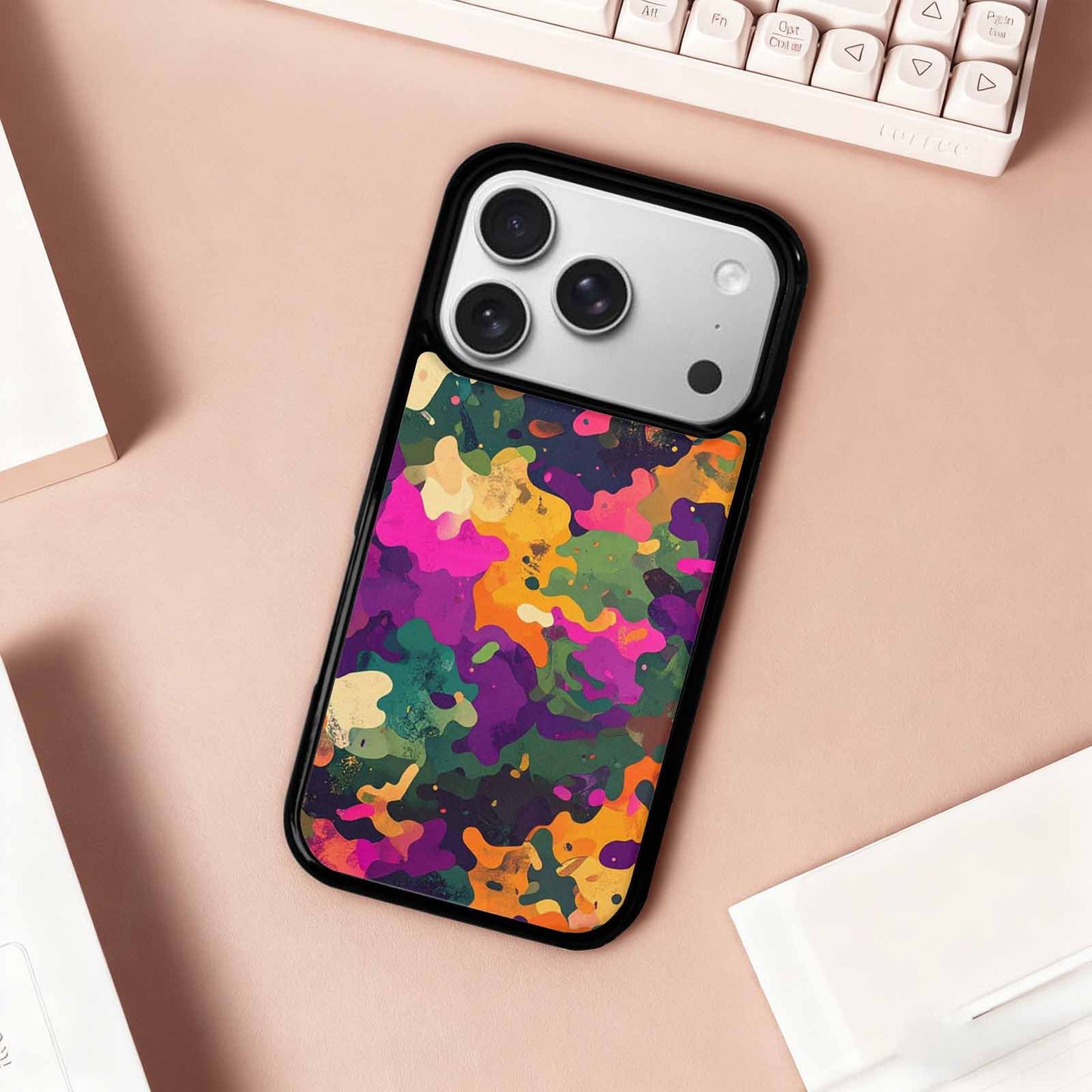 iPhone 17 Pro Case — Small Military Camouflage Blotch Pattern Camo, Custom Art Phone Cover