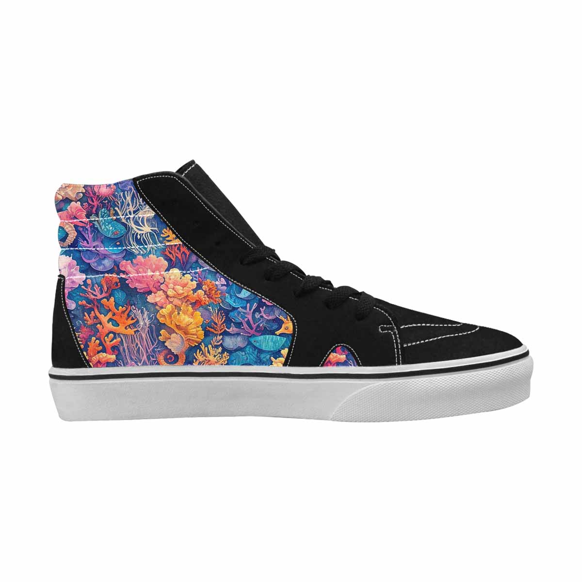 MEN'S Fish Scale Coral High Top Canvas Aesthetic Custom Sneakers