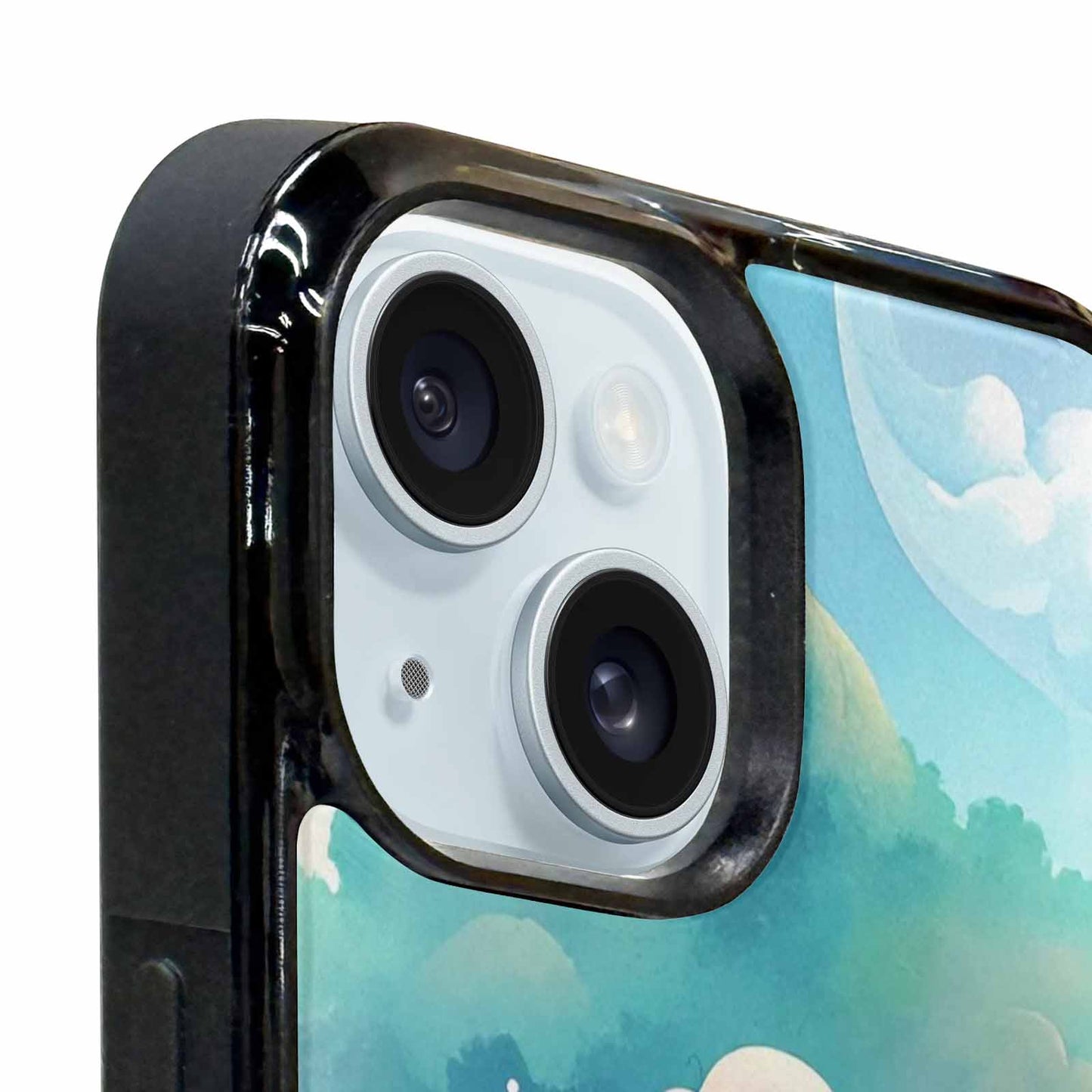 iPhone 15 Plus Case — Surrealist Dreamscape Illustration Pattern, Custom Art Phone Cover