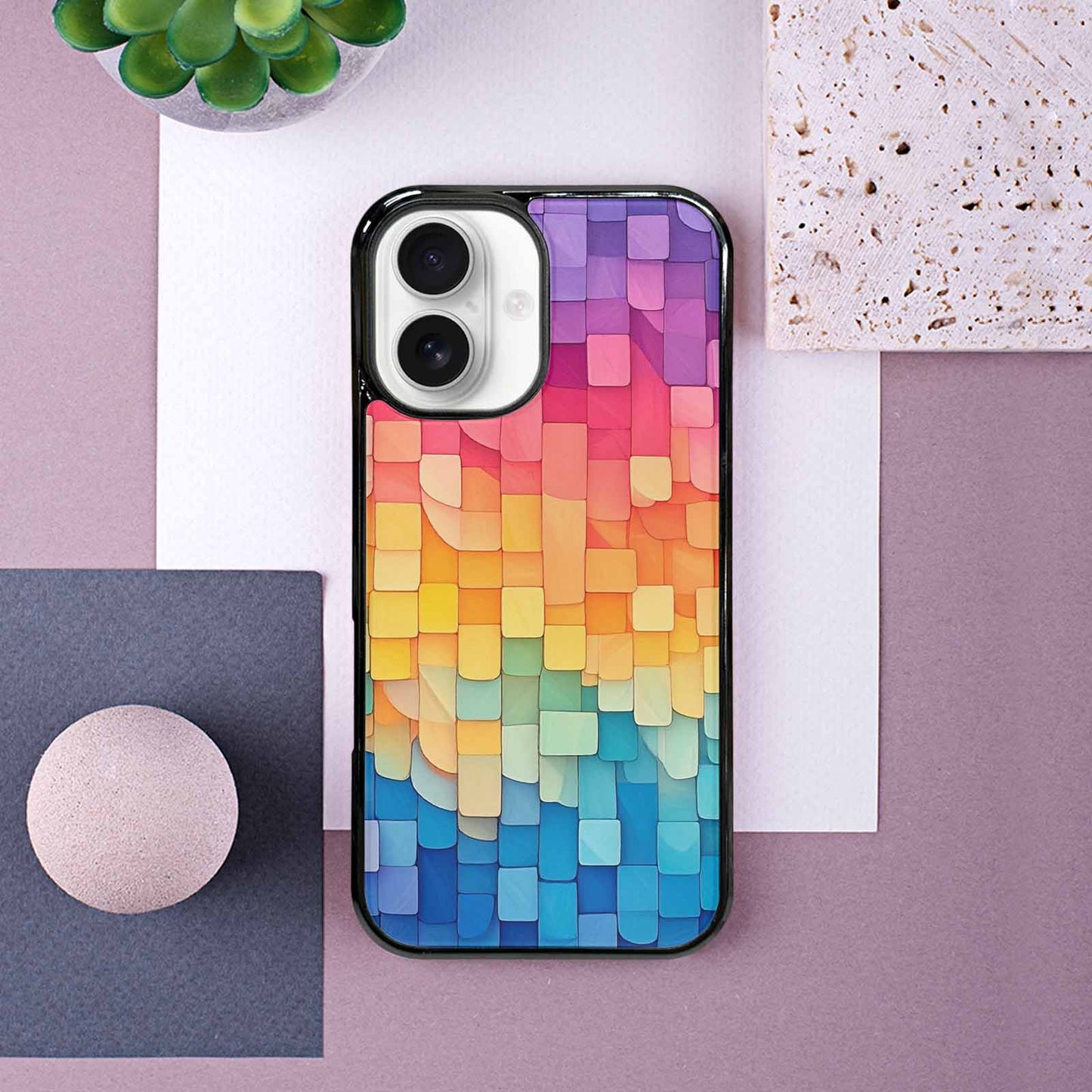 iPhone 16 Case — Color Gradient Fade Pattern Hundreds Of, Custom Print Case Cover
