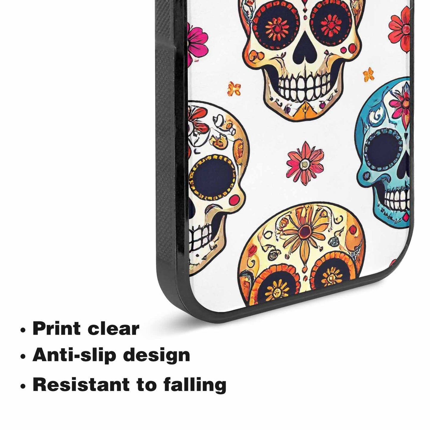 iPhone 15 Case — Vibrant Skull Seamless, Customized Protective Case