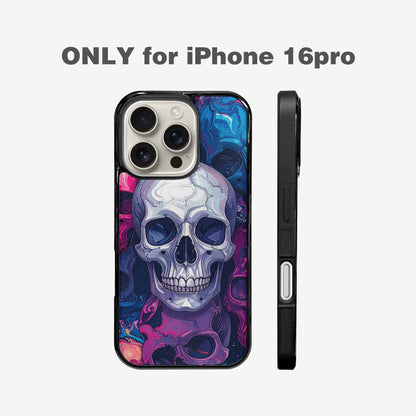 iPhone 16 Pro Case — Marble Skull Custom Personalized Phone Cover, Custom Phone Case
