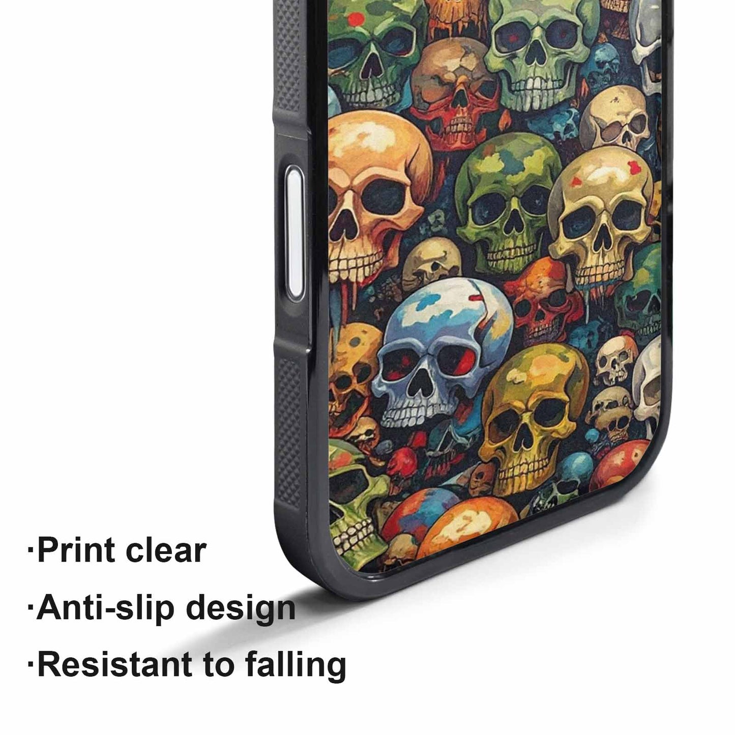 iPhone 17 Pro Max Case — Skulls Pattern Hundreds Of Gothic Skulls, Custom Print Case Cover