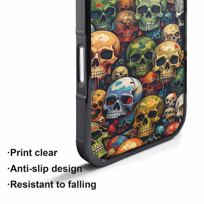 iPhone 17 Pro Max Case — Skulls Pattern Hundreds Of Gothic Skulls, Custom Print Case Cover