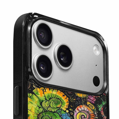 iPhone 17 Pro Case — Black Green Ink Tie Dye Tie, Original Design Phone Case