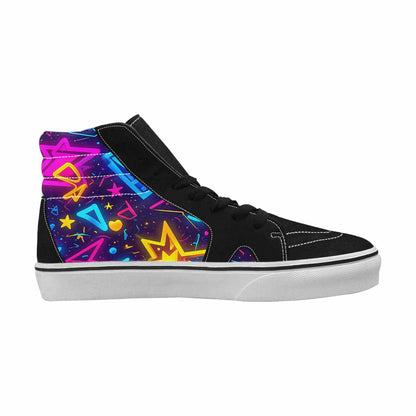 MEN'S 80s Retro Motif High Top Canvas Cottagecore Custom Sneakers