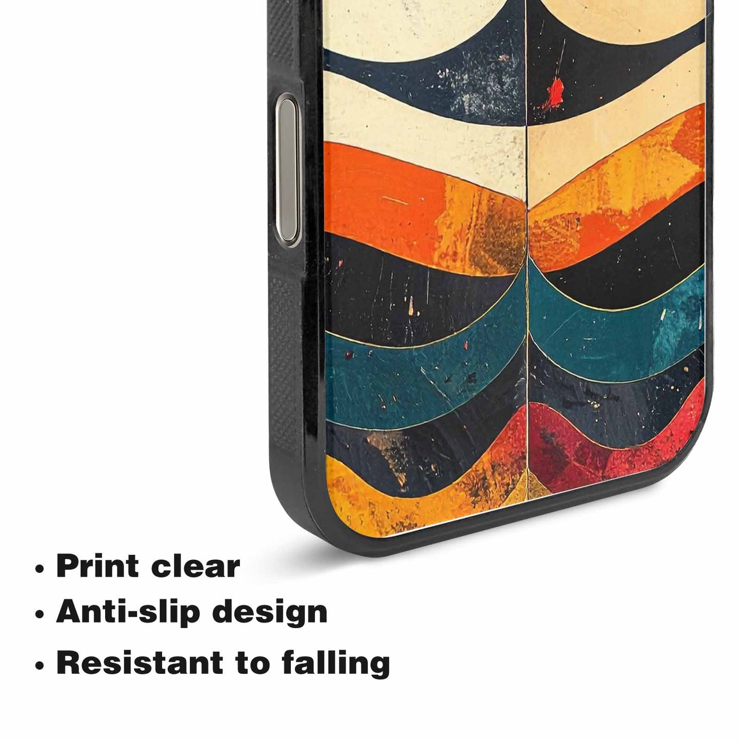 iPhone 15 Pro Max Case — Retro Wave Scallop Stripe Small Wavy, Custom Print Case Cover
