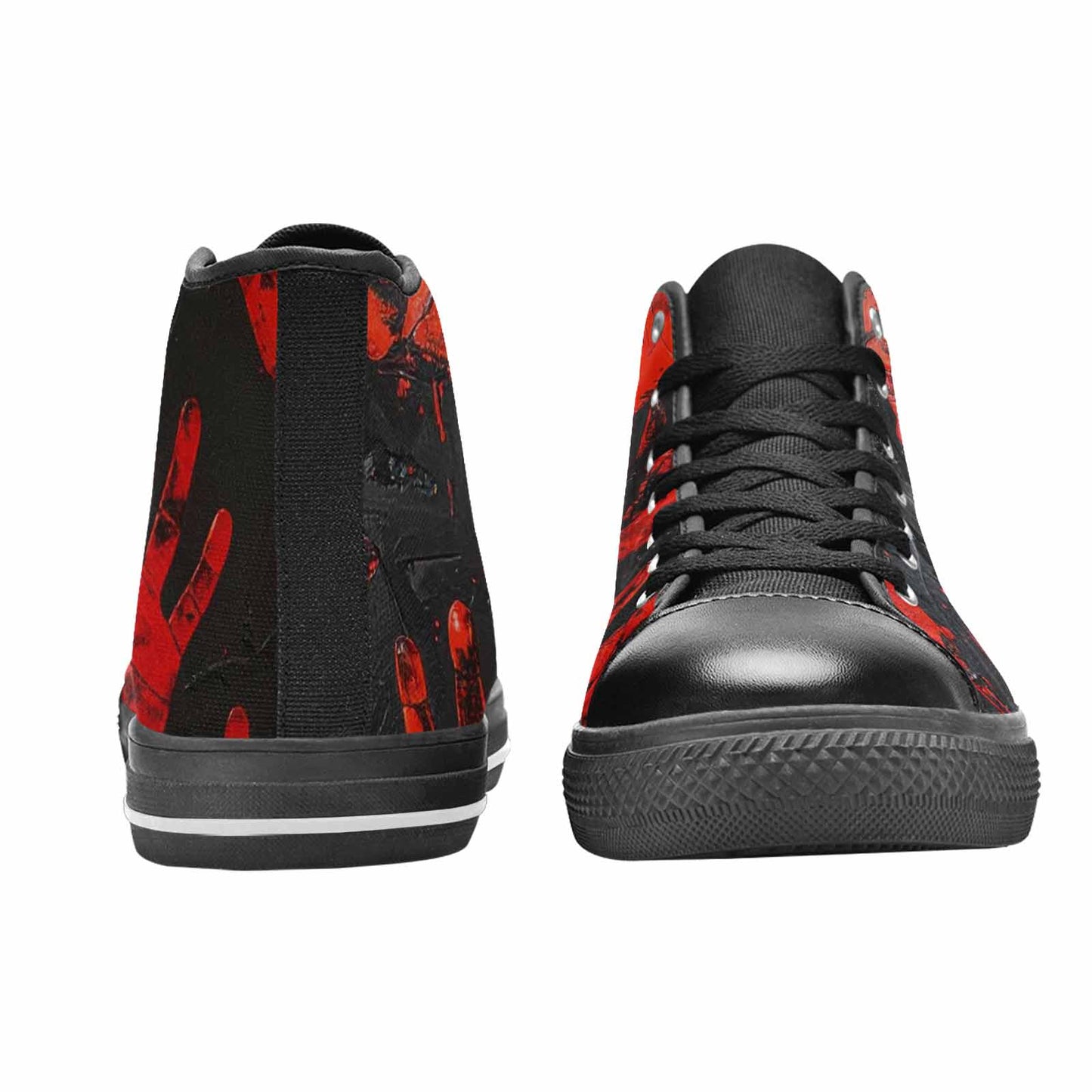 MEN'S Halloween Splatter Handprint High Top Canvas Vivid Custom Shoes