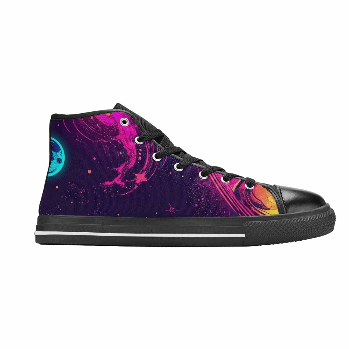 MEN'S Space Galaxy Astronaut High Top Canvas Wallpaper Art Sneakers