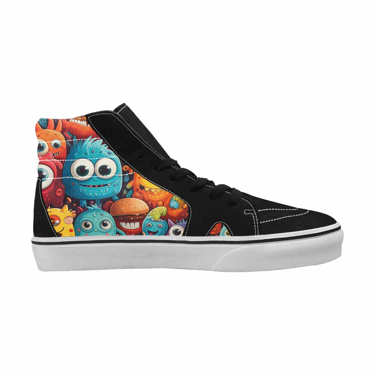 MEN'S Cartoon Monster Character High Top Canvas Neon Fantasy Custom Shoes