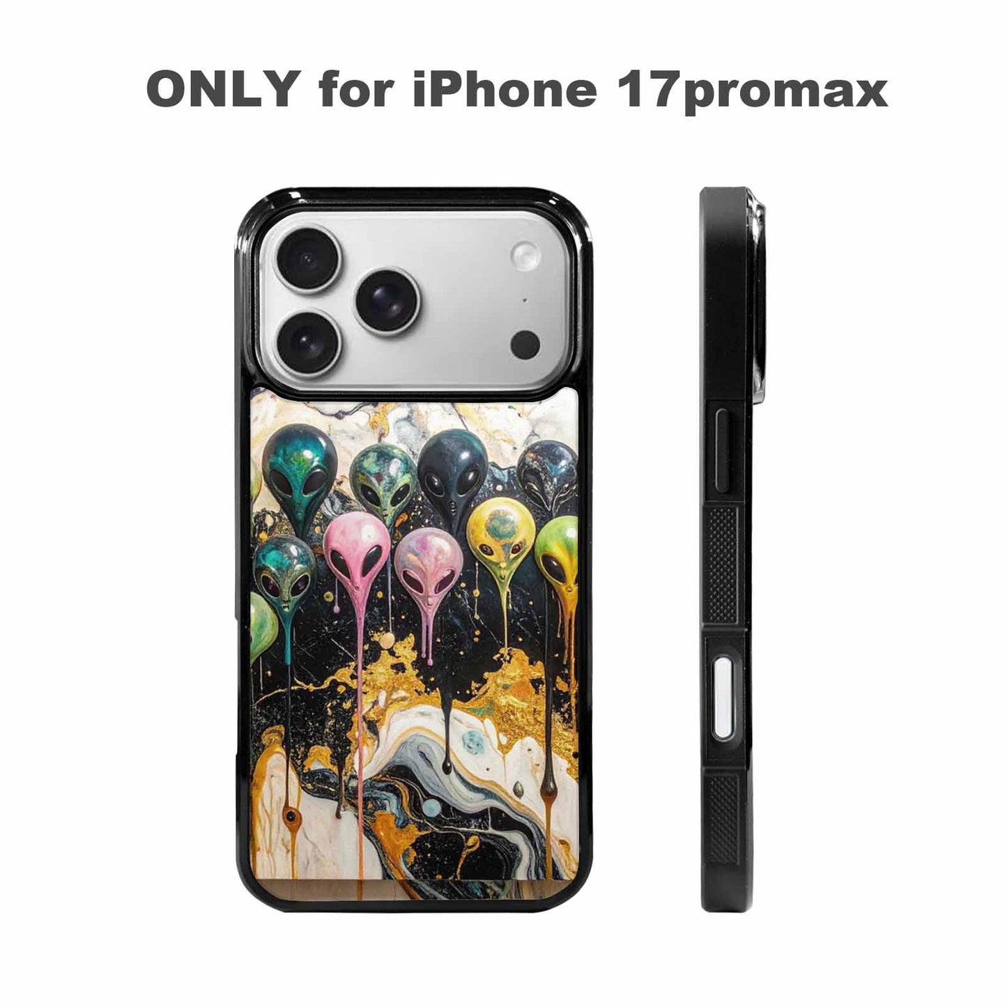 iPhone 17 Pro Max Case — Aliens Marblemelting Aliens Pa Alien Scifi, Custom Phone Case
