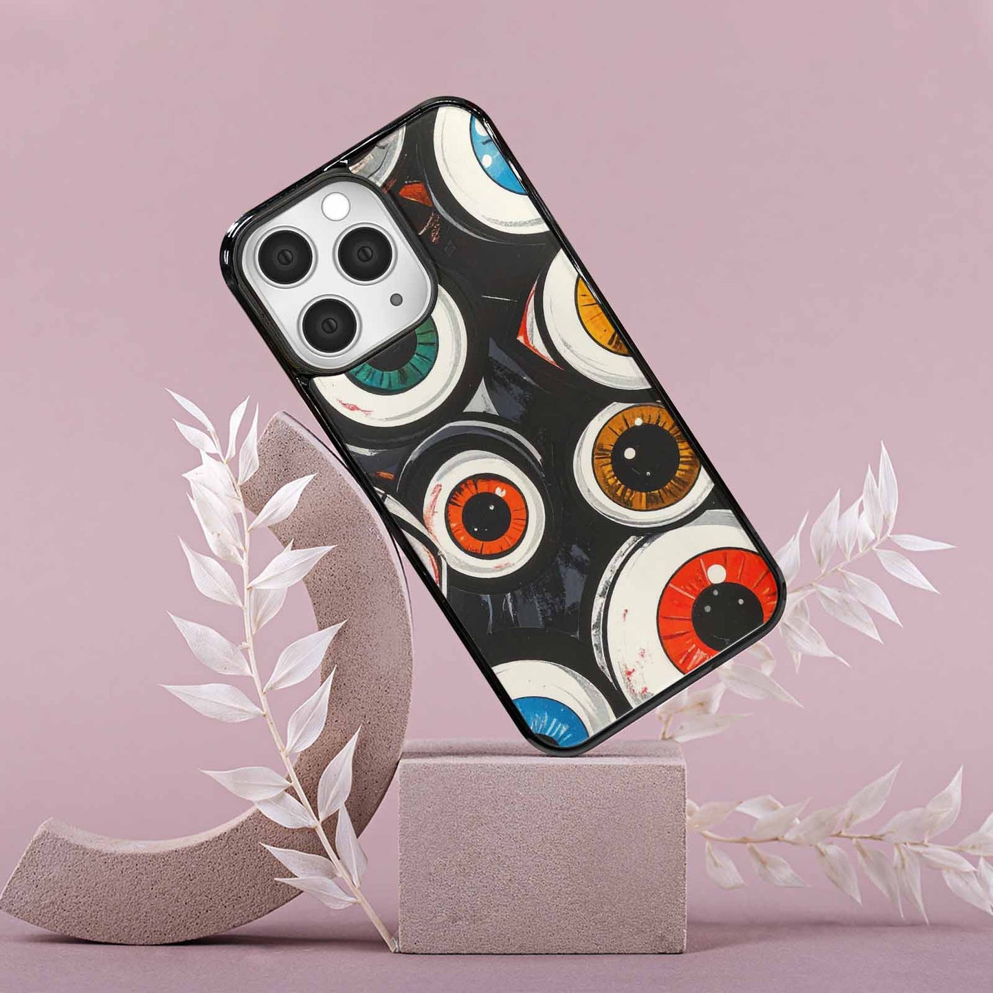 iPhone 15 Pro Max Case — Googly Cartoon Eyeballs, Custom Art Phone Cover