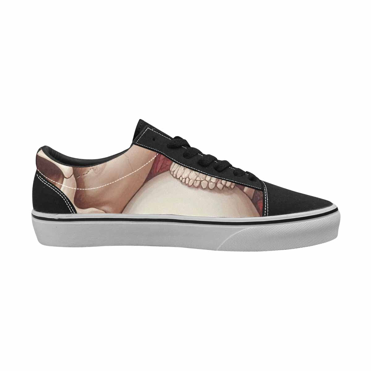 WOMEN'S Skulls Roses Soft Airbrush Canvas Lace-Up Cottagecore Shoes