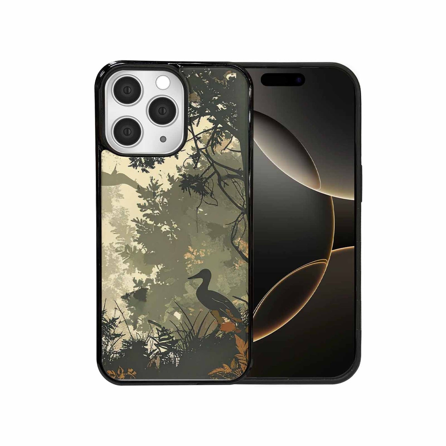 iPhone 15 Pro Max Case — Hunting Camouflage Pattern With Deer And, Custom Designed Case Cover