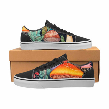 WOMEN'S Mushrooms  Botanical Mushrooms Lace-Up Canvas Vibrant Chaos Sneakers