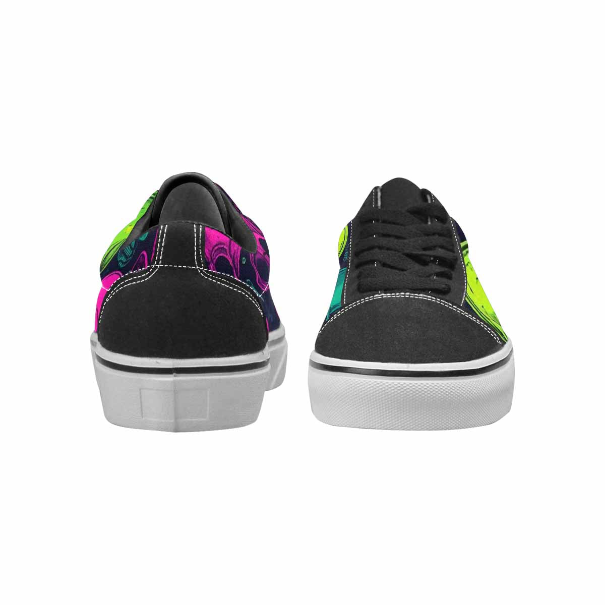 WOMEN'S Skulls - Neon Canvas Lace-Up Y2K Custom Shoes