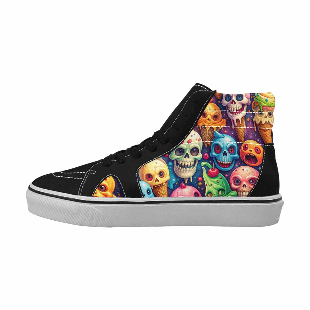 MEN'S Ice Cream Monsters  High Top Canvas Wallpaper Art Custom Sneakers