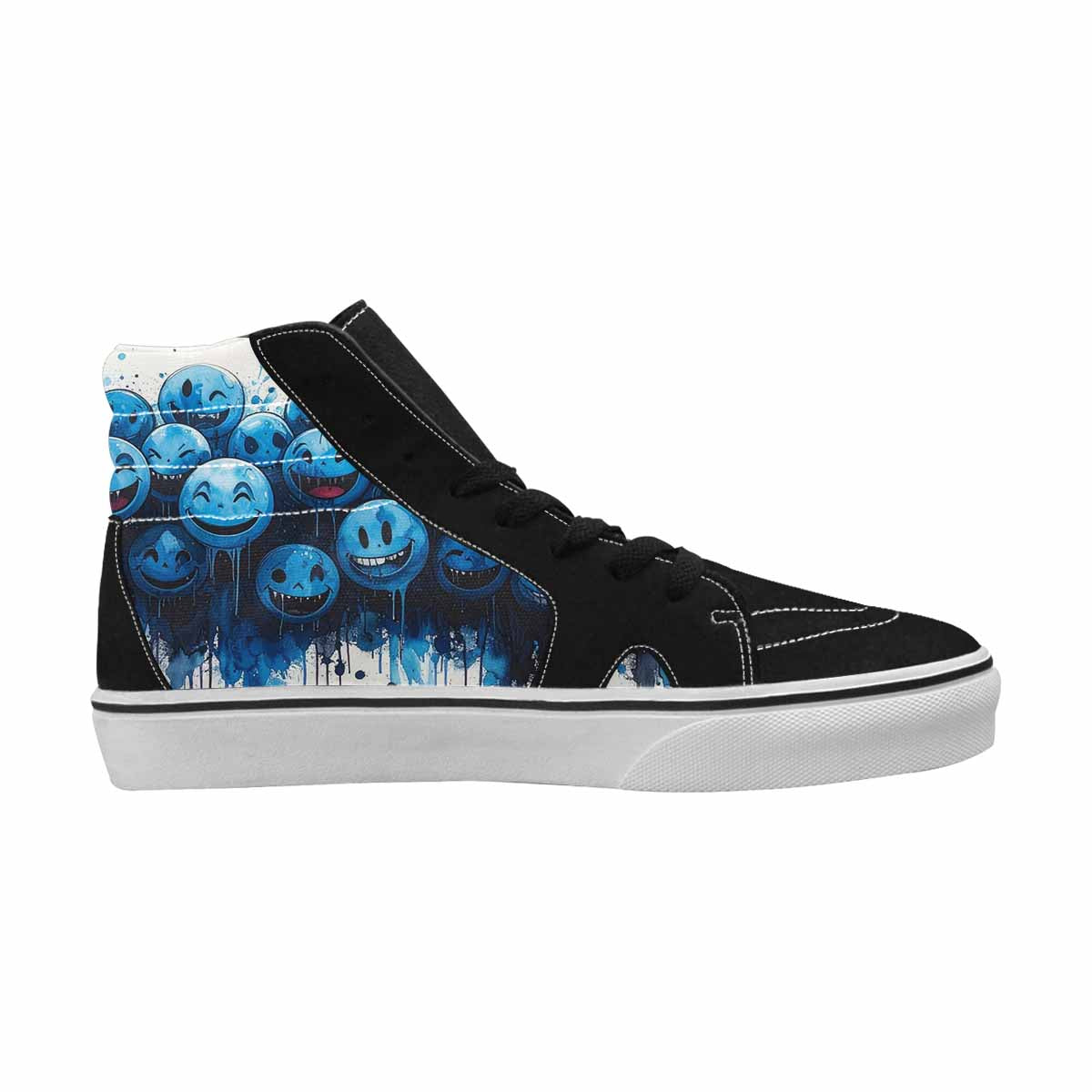 MEN'S Melting Moon Smiley High Top Canvas Surreal Shoes