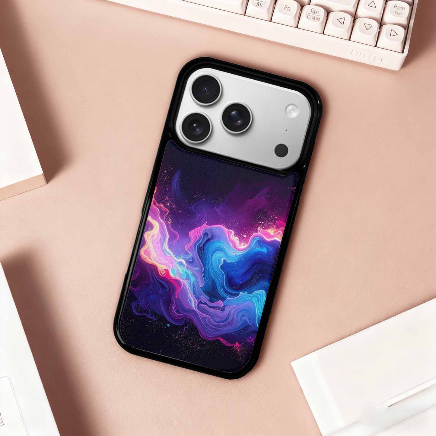 iPhone 17 Pro Case — Seamless Repeating Pattern Of Overlapping Galaxy, Custom Phone Case