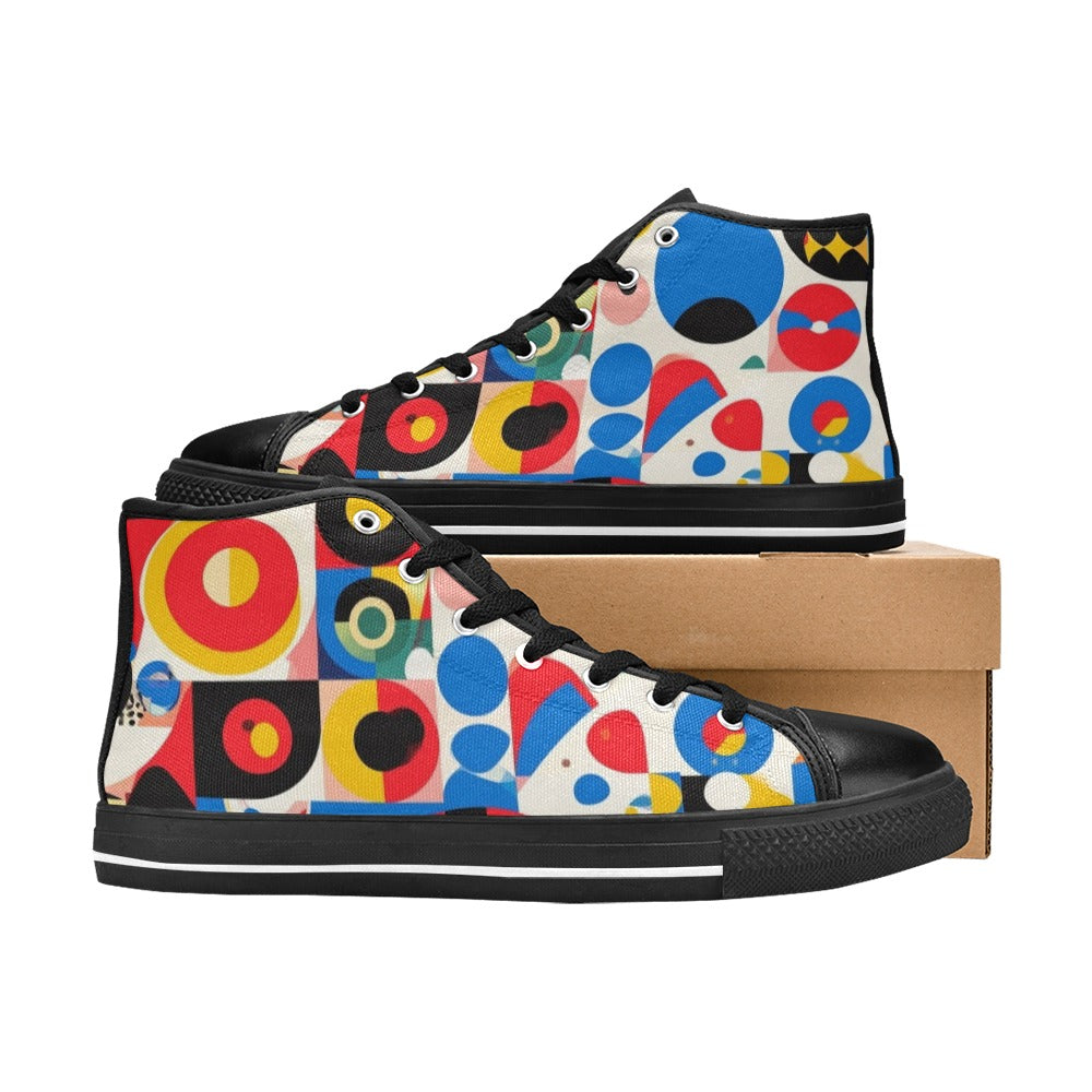 WOMEN'S 1960S Mod Cartoon Art High Top Canvas Dark Academia Shoes