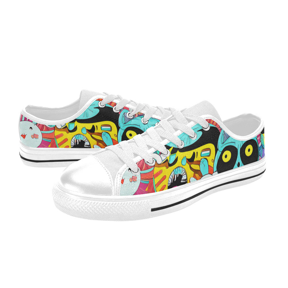 WOMEN'S Crazy Illustrations 2 Canvas Aesthetic Custom Sneakers